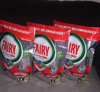 3 paquets de 40 tablettes vaisselles fairy 