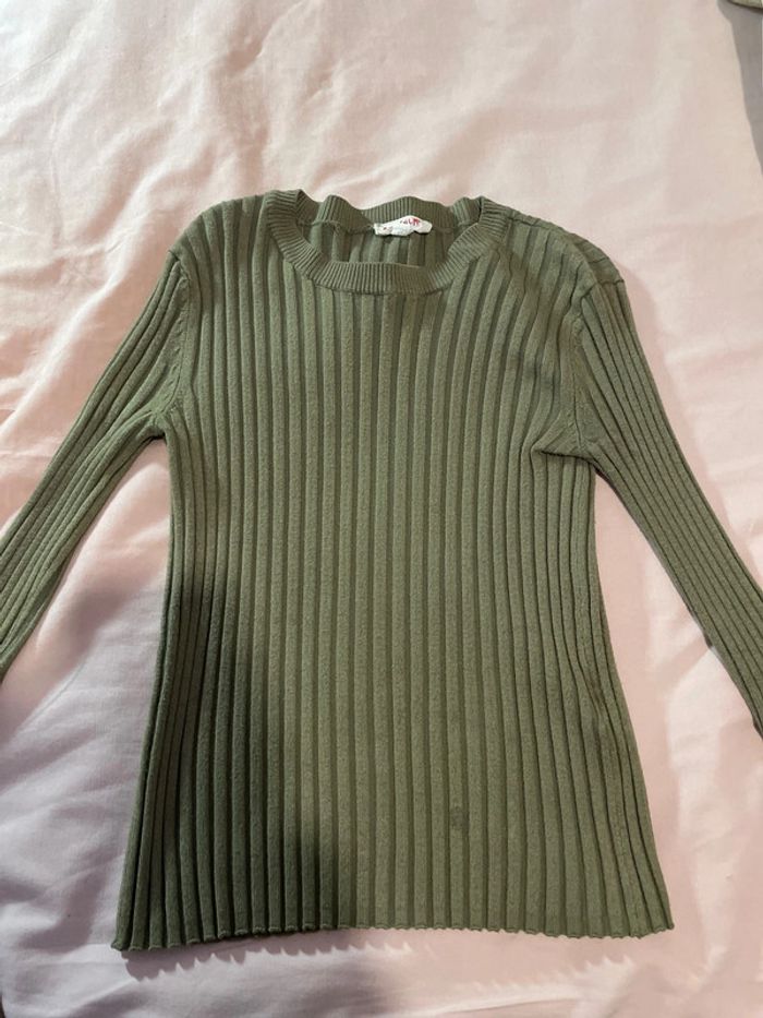 T shirt manches langues kaki