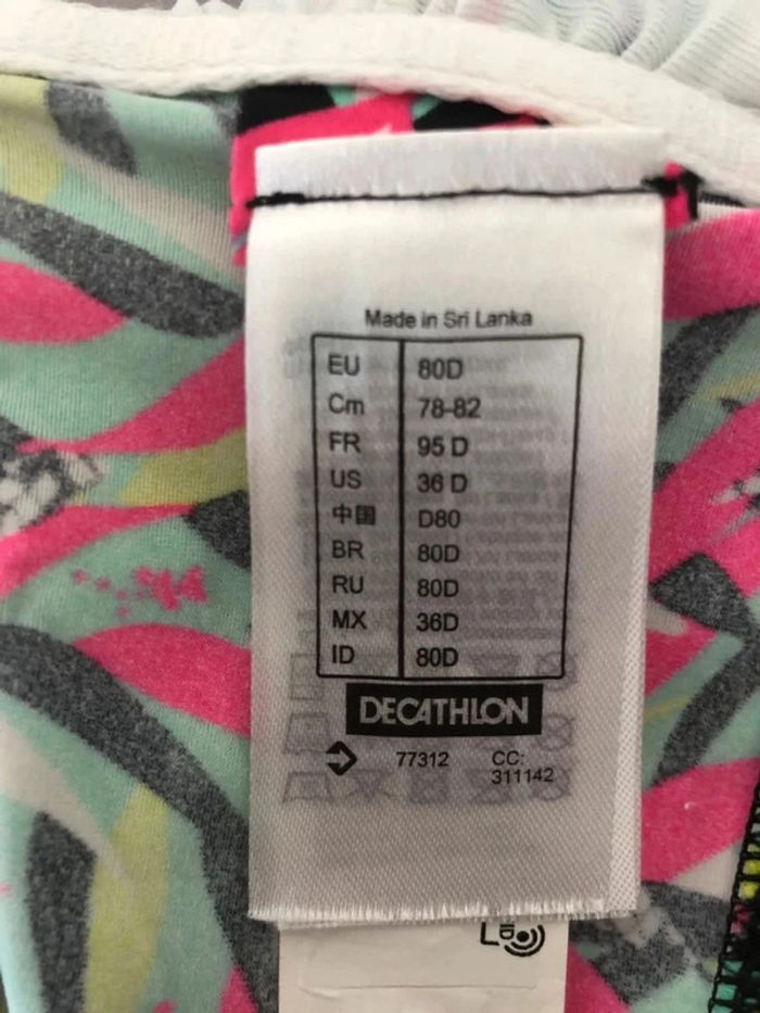 Sublime bikini olaian taille 46 95 D fR motifs feuilles multicolores très bon état - photo numéro 15