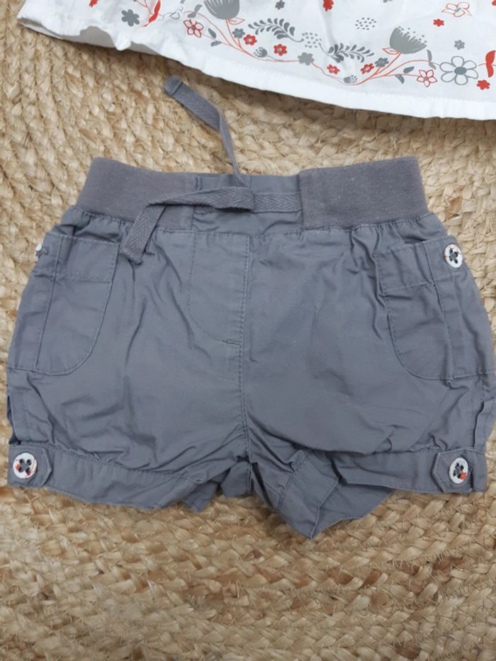 Tenue blouse manches courtes et short Vertbaudet 6 mois - photo numéro 5
