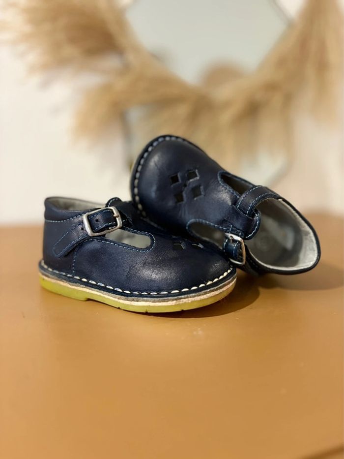 Chaussure enfant Pat et Ripaton - 100% cuir - bleu marine - pointure 20