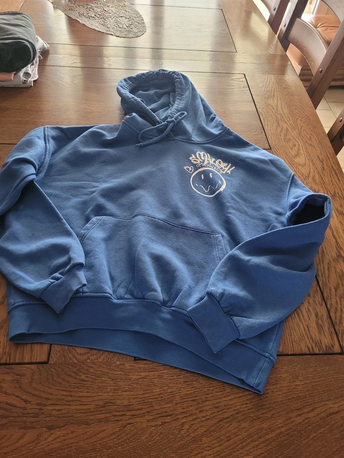 Sweat capuche bleu dur smileyXS - photo numéro 4