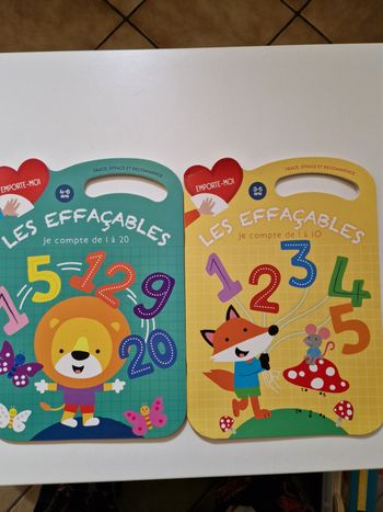 2 Livres effaçable pour apprendre a compter