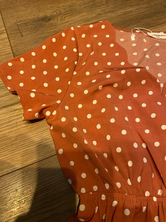 Robe été taille S vieux rose à pois blanc - photo numéro 2
