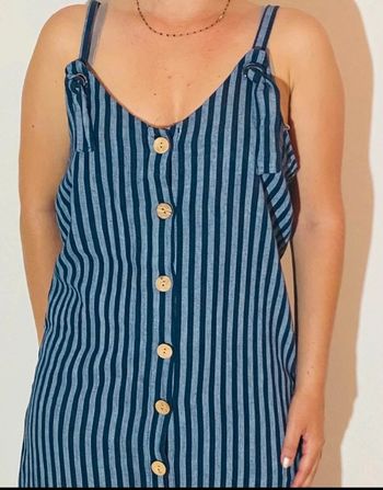 🌿 Robe longue rayée – Lin – Made in Italy – Taille 36 🇮🇹