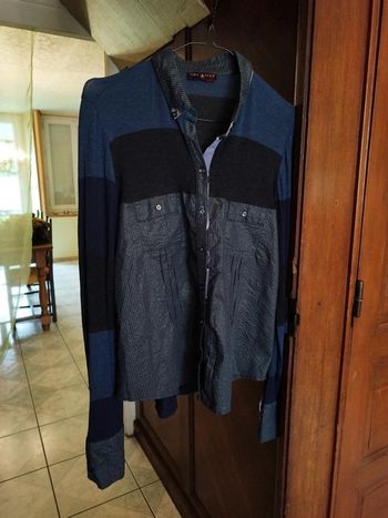 Chemise bleue style patchwork vintage y2k L/40