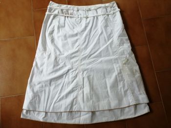 Jupe blanche et beige Taille 38 Poussière d'Etoile