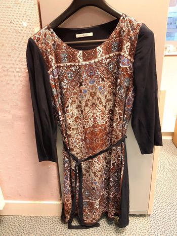 Robe Camaïeu motifs tons marron doublée 36