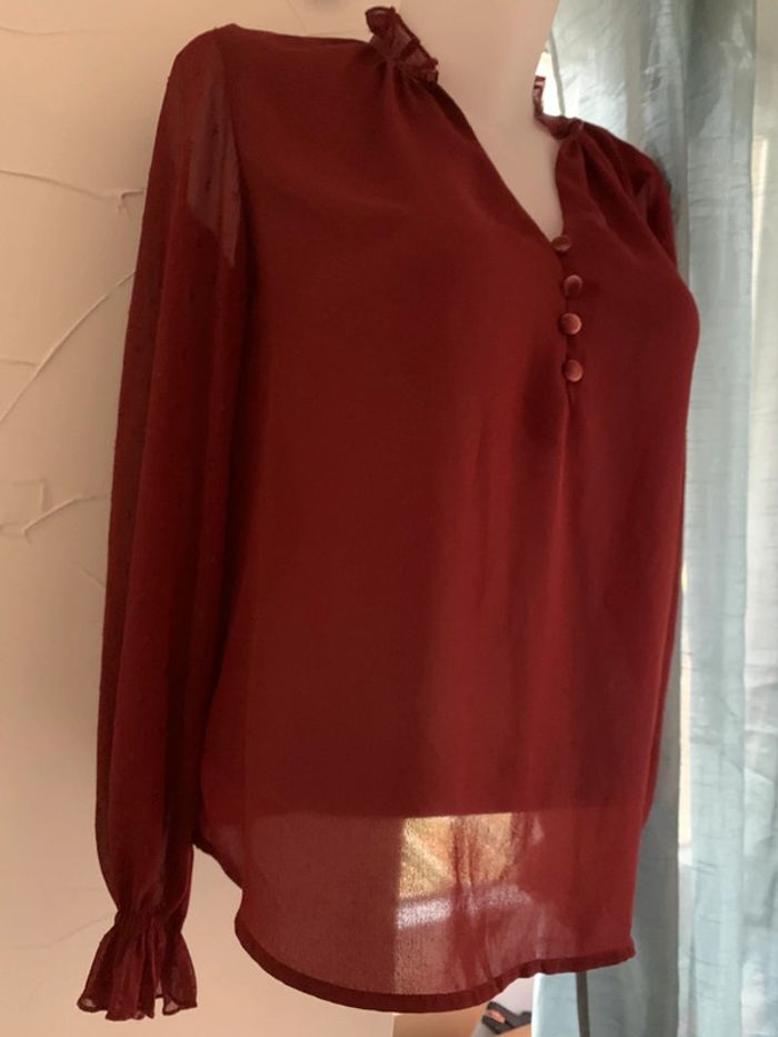 Blouse Kiabi bordeaux taille 38 manches longues - photo numéro 6
