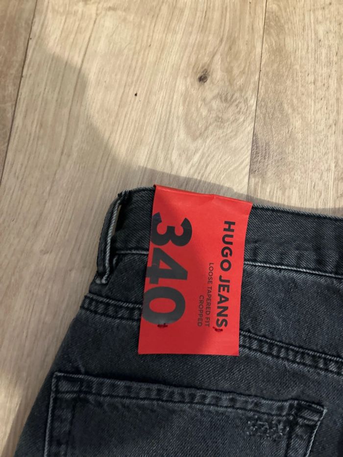 Jeans Hugo boss gris foncé loose tapered fit cropped W31 L32 - photo numéro 4