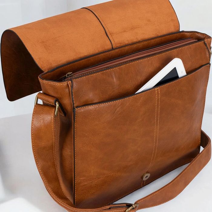 sac bandoulière,sac de travail
, malette aspect cuir - photo numéro 7
