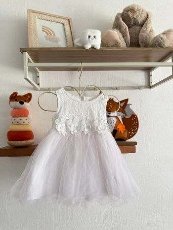 Robe + chapeau bebe fille - événement baptême • 12 mois 