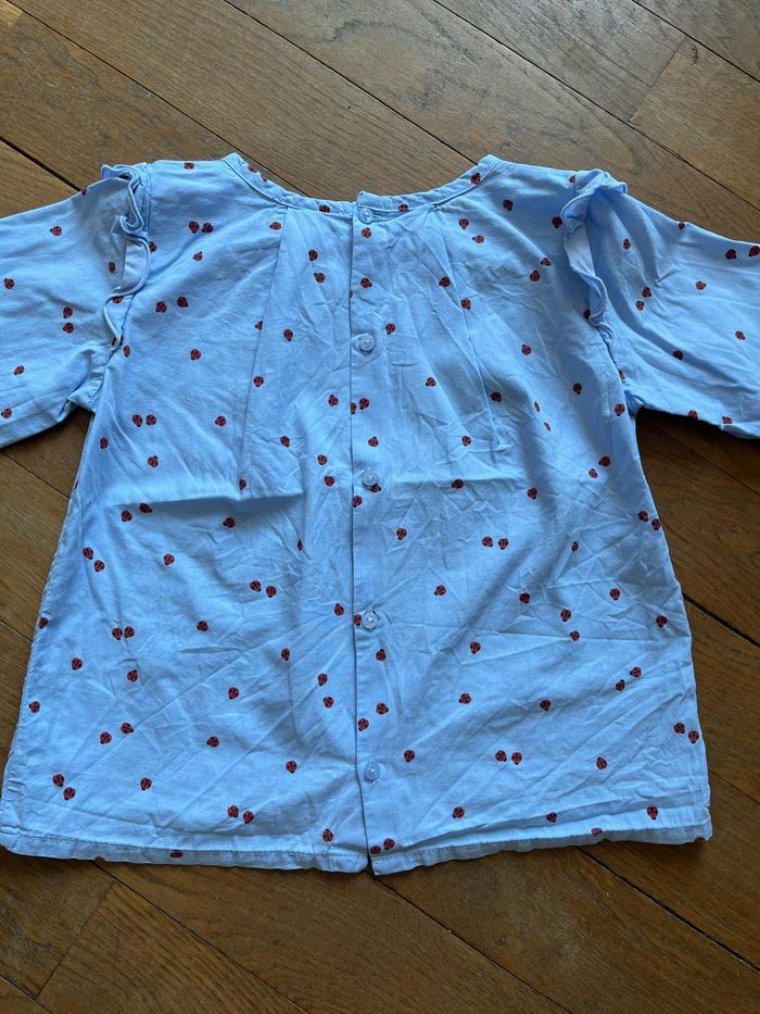 Blouse bleue coccinelles Jacadi 6 ans - photo numéro 3