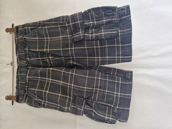 Short cargo 3 ans Creeks Bleu marine à carreaux blancs