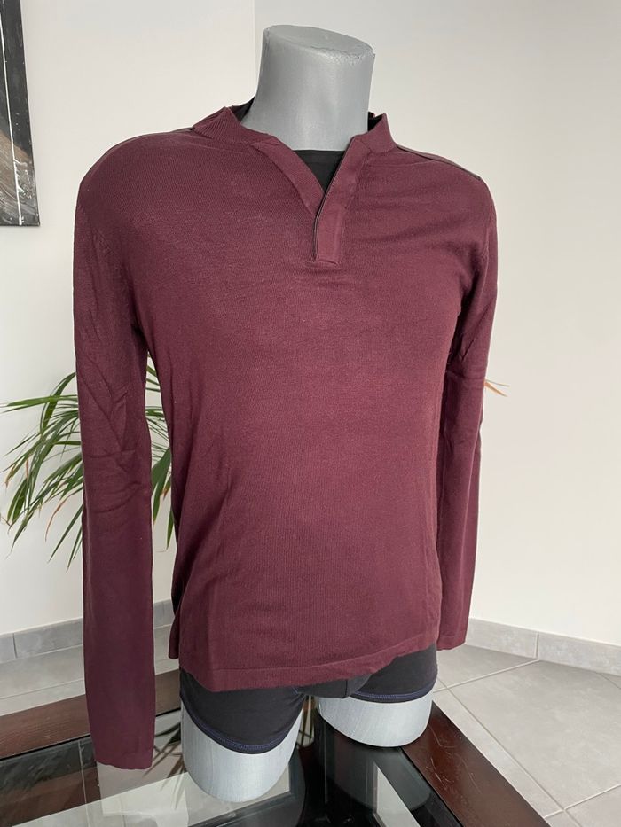 Pull bordeaux Celio - photo numéro 2