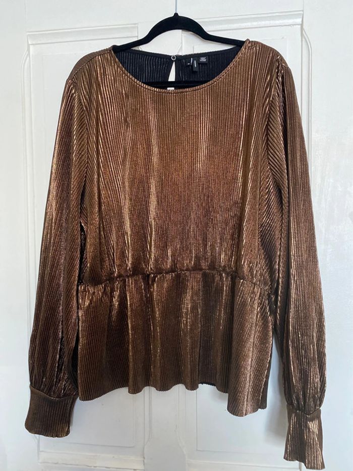 Jolie blouse lurex bronze grande taille - photo numéro 2