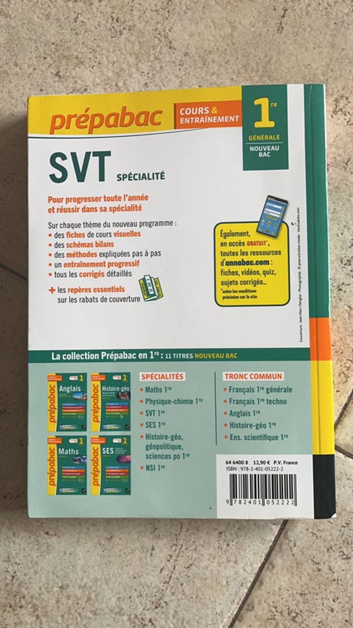 Prepabac SVT 1ere spécialité Hatier - photo numéro 2
