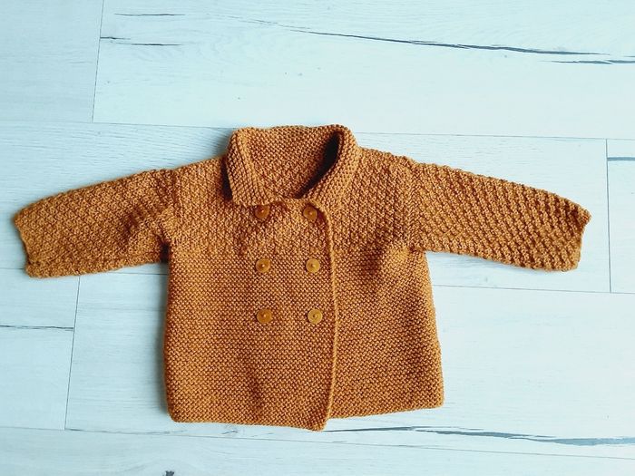 Vêtement mixte garçon fille gilet en laine moutarde 3 ans