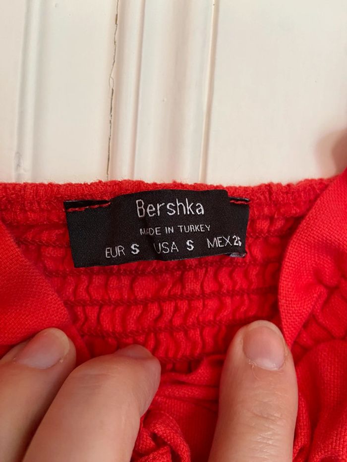 Mini robe rouge orangé Bershka taille S - photo numéro 4