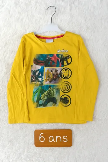 T shirt manches longues avengers 6 ans
