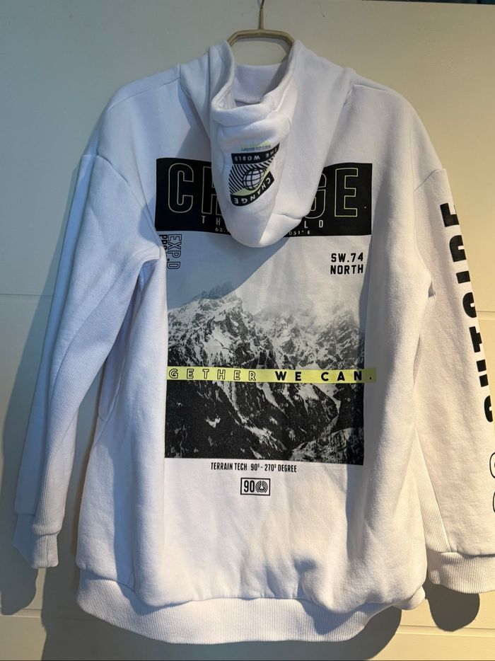 Sweat à capuches ado blanc