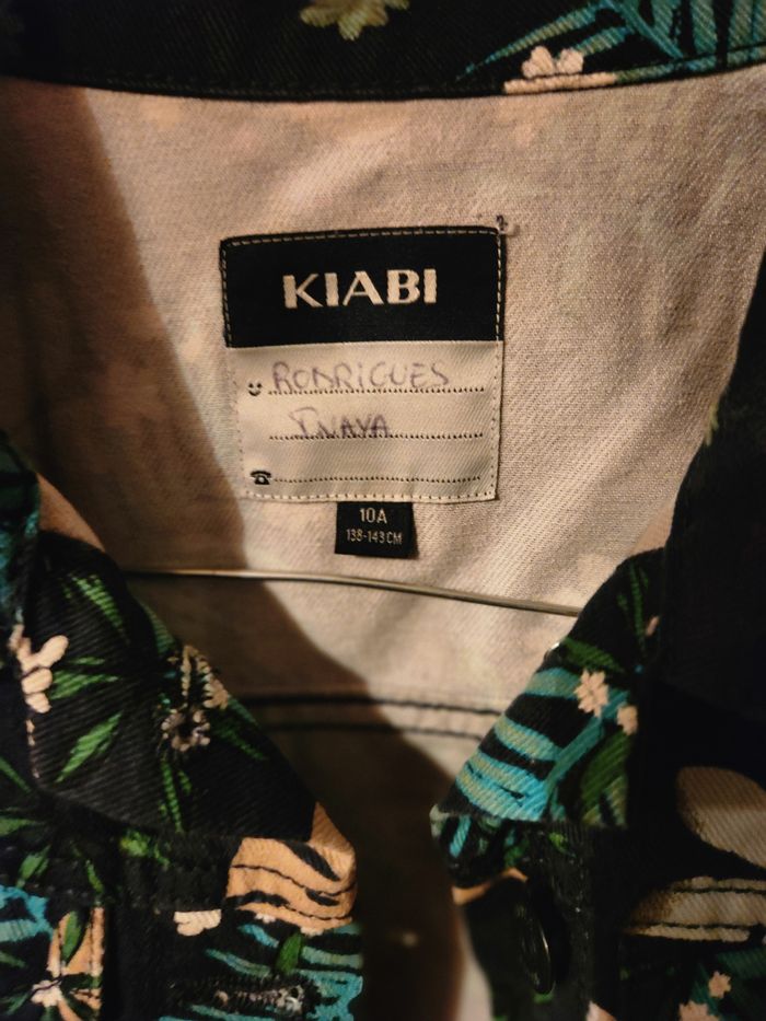 Veste en jean fleuri kiabi 10 ans - photo numéro 2