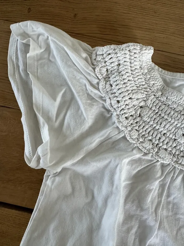 TEE shirt blanc crochet - photo numéro 4