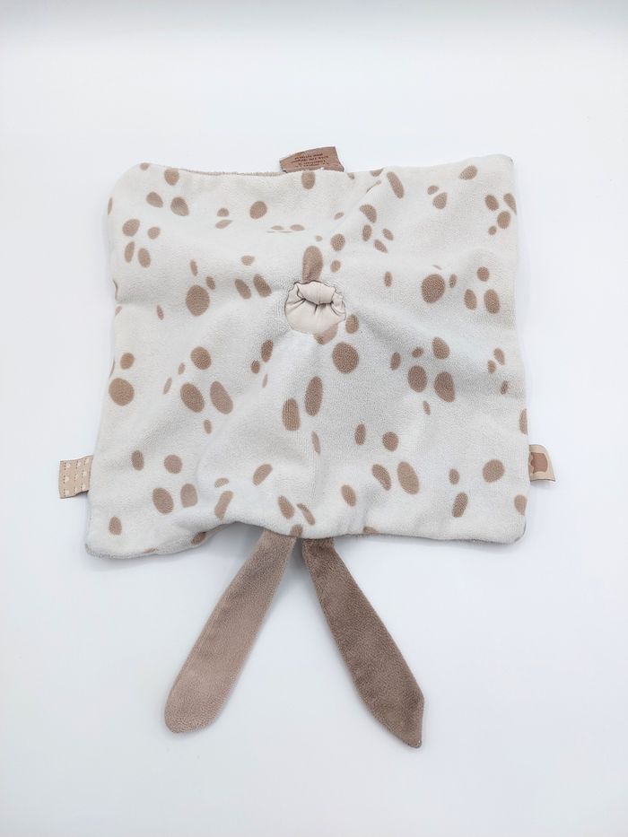 NATTOU - Doudou plat chien dalmatien blanc taupe marron collection Max et Noa attache tétine - photo numéro 3