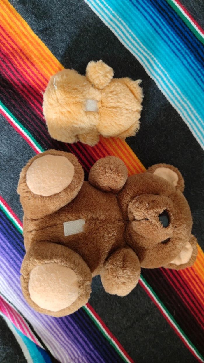 Lot de 2 peluches maman ours et son ourson - photo numéro 2