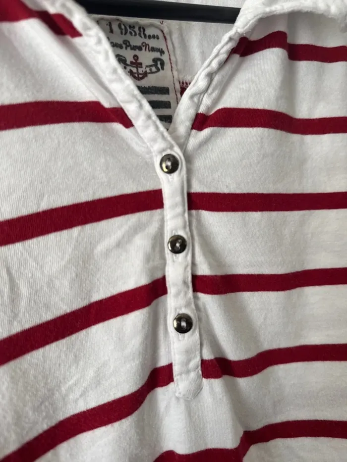 👚T- shirt femme - terre de Marins- blanc et rouge- très bon état - taille 5 - photo numéro 8