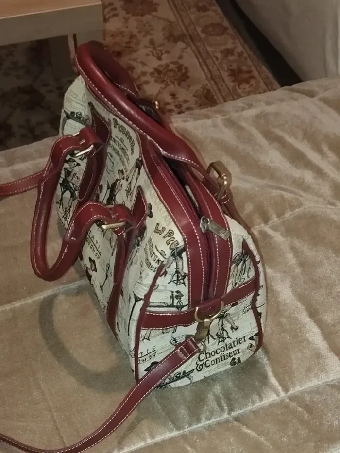 sac à main bandoulière cuir et toile épaisse imprimée  7564052210 - photo numéro 4