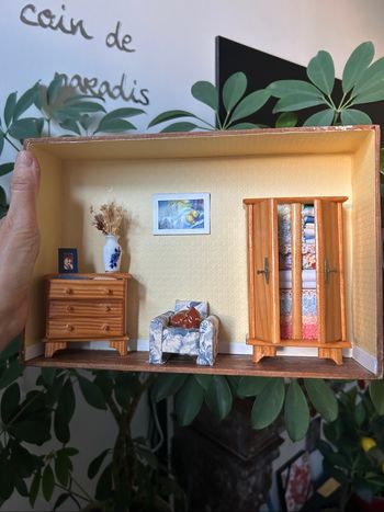 Vitrine diorama de collection miniature.
