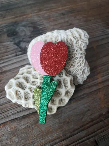 Superbe broche fleur tulipe