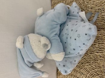 Doudou musical  ours lapin blanc bleu oiseau Simba Toys NICOTOY