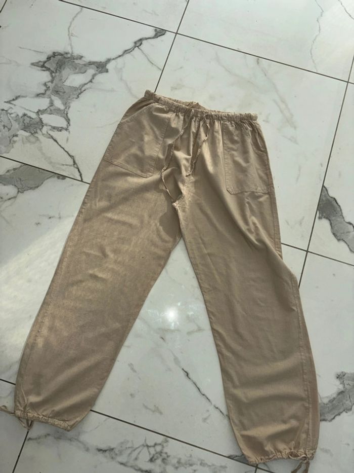 Pantalon beige 100% coton taille XXL