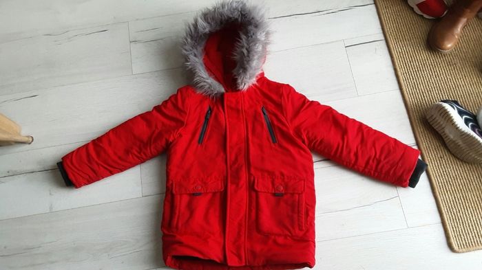 Vêtement garçon anorak manteau hiver rouge à capuche Okaidi 6 ans - photo numéro 3
