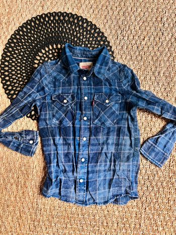 Chemise carreau bleu Lévis