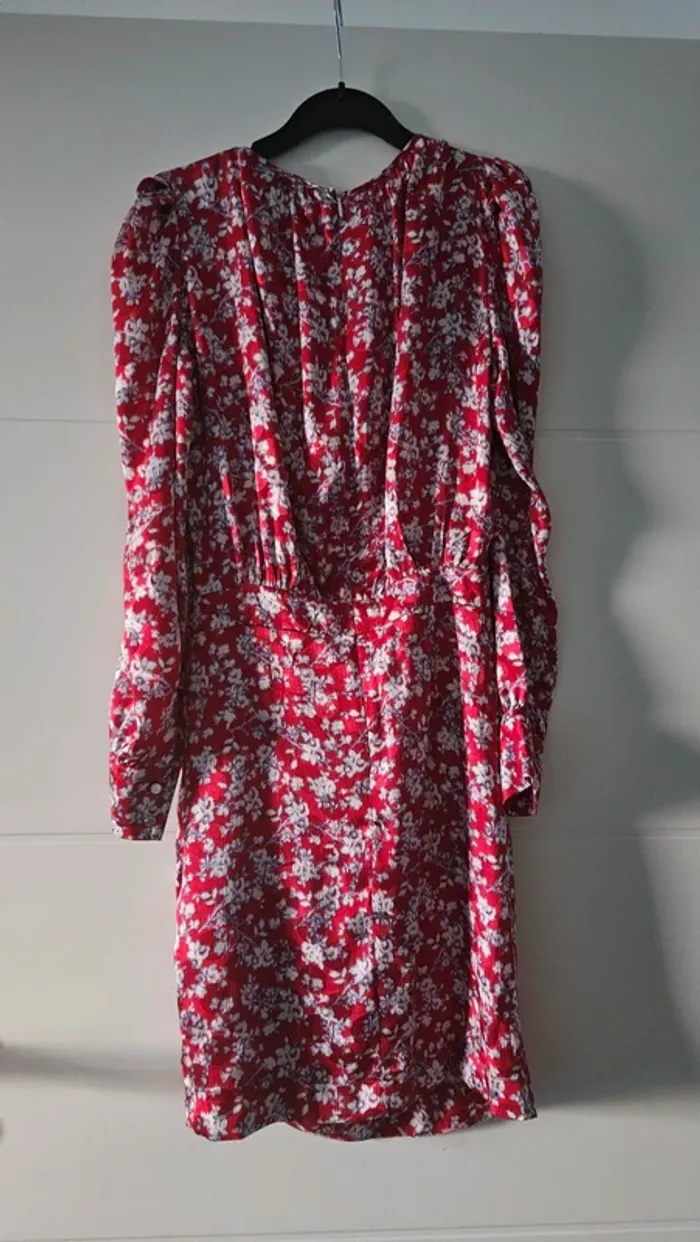 Robe drapée rouge multicolore, taille 36, Morgan - photo numéro 2