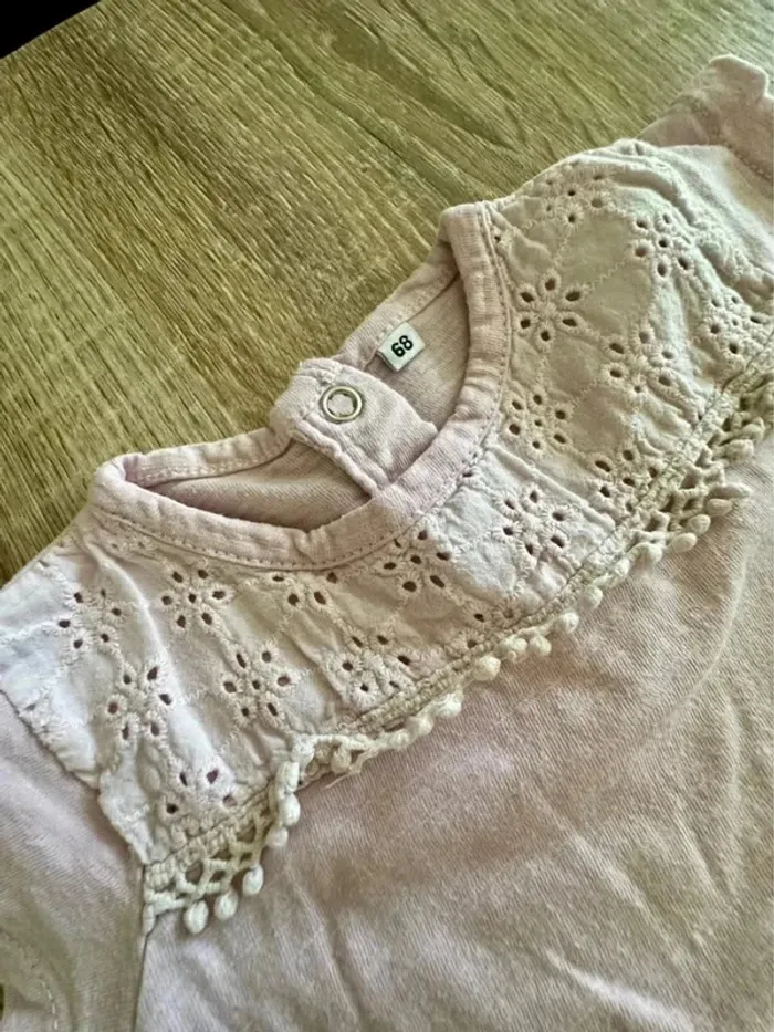 T-shirt manche courte lilas 6 mois - photo numéro 3