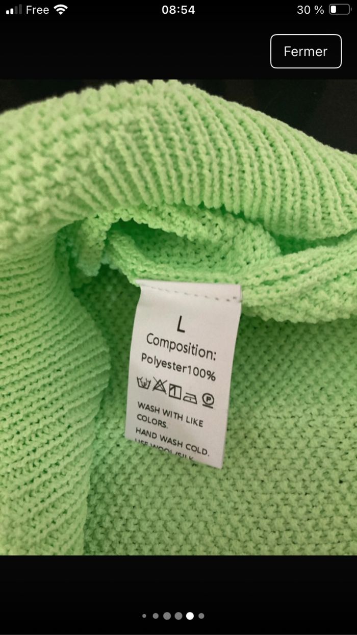 Pull vert pomme neuf - photo numéro 5