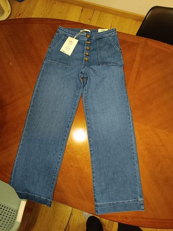 Jeans large taille haute