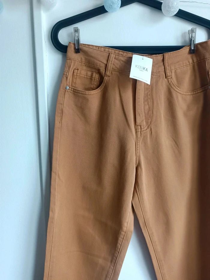 Jean camel taille haute 100% coton Kouka Neuf avec étiquette