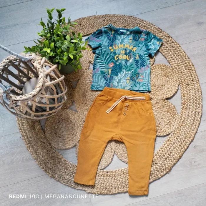 🦁 Ensemble Bébé Tape à l’œil TAO Taille 12 Mois / 74 cm – T-shirt & Jogging Léger – Parfait État