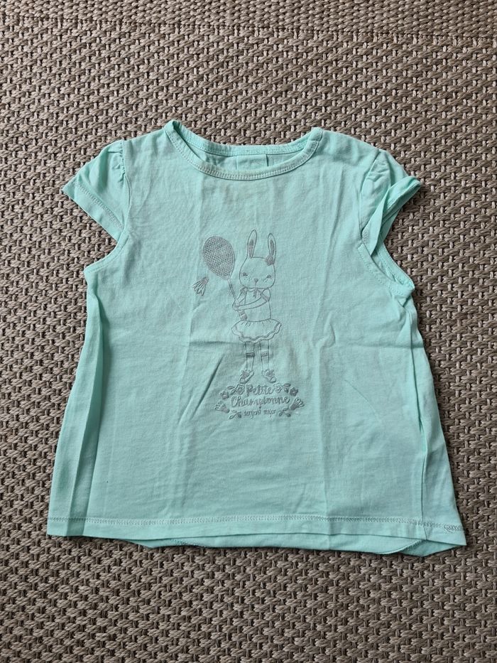 Lot de 2 t-shirts manches courtes "lapin et oiseaux" fille - 3ans - photo numéro 6