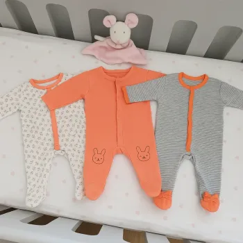 😍Lot de 3 pyjamas 6 mois fille orchestra