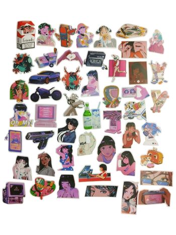 Set 50 stickers autocollants City Pop Girls