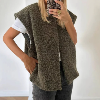 Gilet - Kaki - Sans Manches- Décontracté - Cocooning - Automne