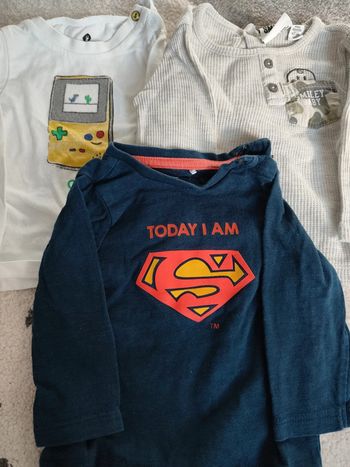 Lot tee shirts manches longues superman gaming militaire