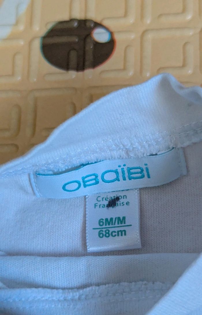 Tenue Obaibi 6 mois t-shirt manches longues et pantalon - photo numéro 4