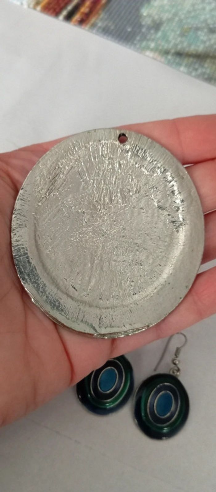 Parure pendentif et boucles d'oreilles - photo numéro 6